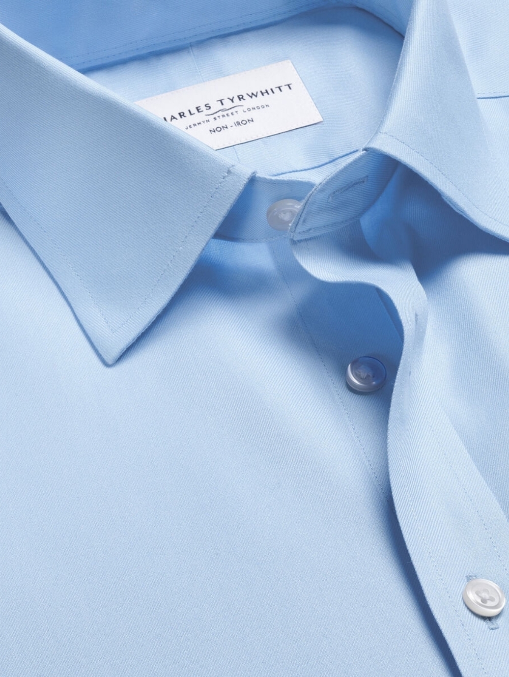 Charles Tyrwhitt Blue Dress Shirt Crisp Cotton -- SLIM FIT -- 17 NECK